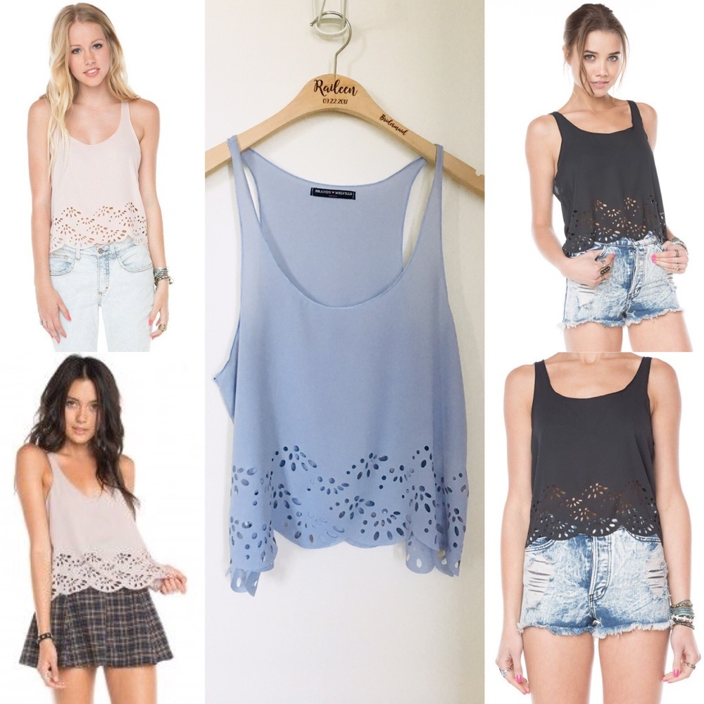 ⬇️5 for $7! Brandy Melville Laser Scallop Tank